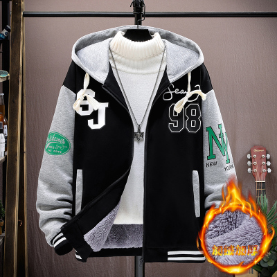 潮流连帽加绒加厚青少年派克服