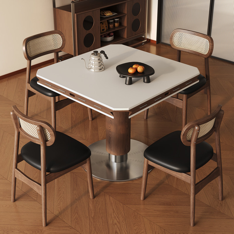 中古风正方形家用小户型可折叠岩板餐桌圆形可伸缩方圆两用小圆桌,住宅家具,岩板餐桌,淘宝优惠券,粉丝福利购,淘宝优惠卷