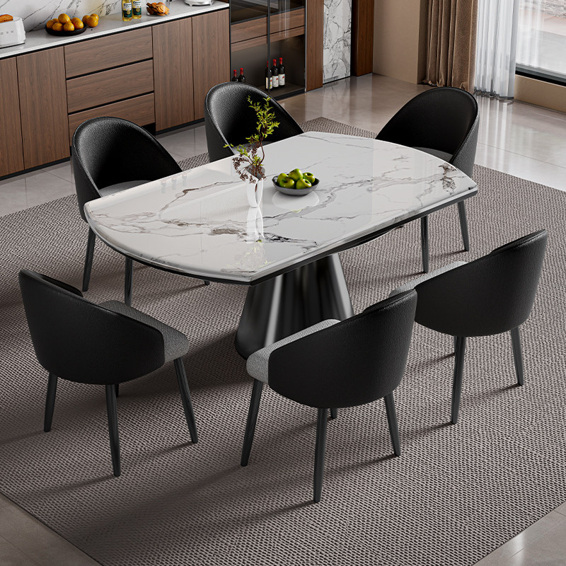 意式轻奢天然大理石餐桌可伸缩方圆俩用餐桌椅组合微晶石家用饭桌,住宅家具,大理石餐桌,淘宝优惠券,粉丝福利购,淘宝优惠卷