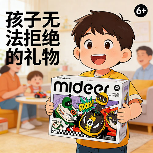 mideer弥鹿遥控碰碰车玩具男孩汽车双人对战儿童赛车漂移生日礼物