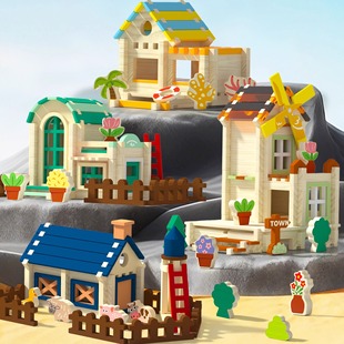 鲁班榫卯积木条构建3岁6动手拼搭建筑师房子小屋儿童早教益智玩具