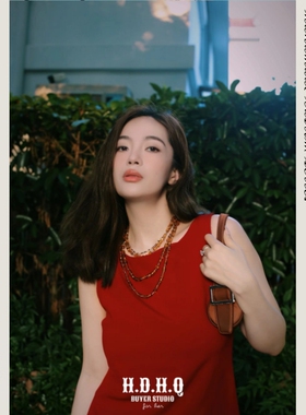 HDHQ流苏连衣裙手工编织项链