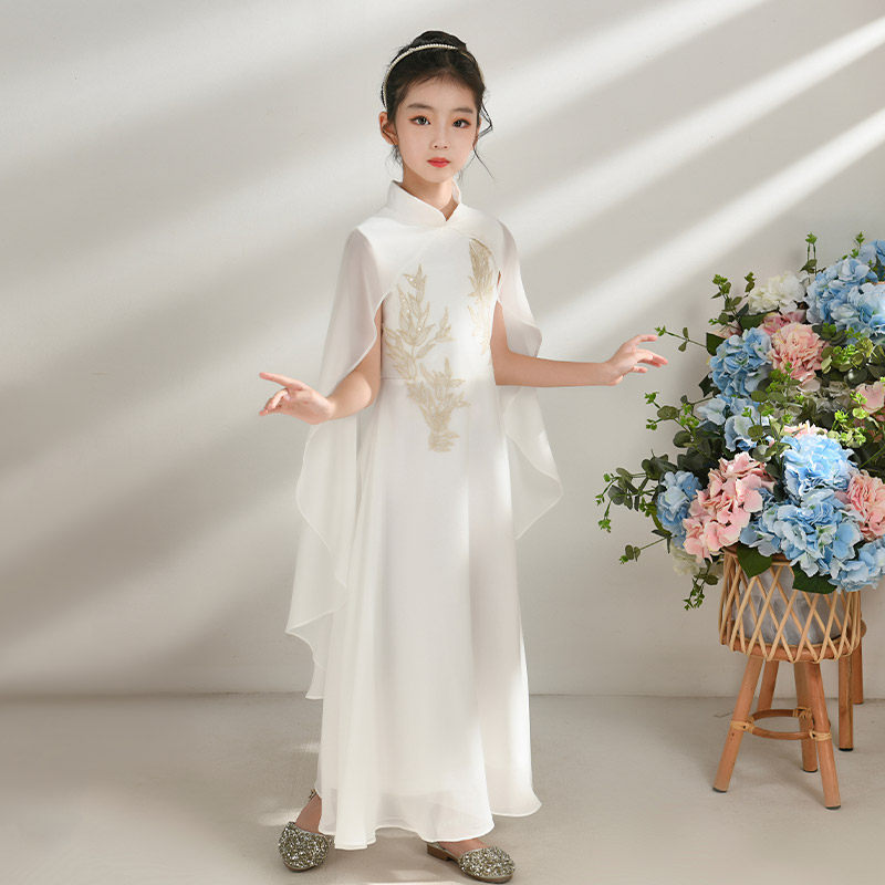 儿童专业古筝比赛演出服女童钢琴主持人独奏礼服中国风古典表演服