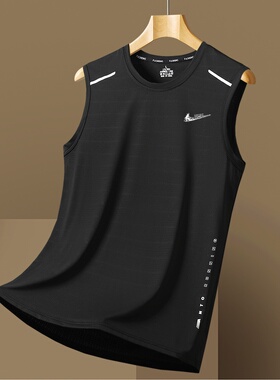 耐克顿冰丝运动背心男夏季速干透气无袖t恤户外跑步打球坎肩上衣