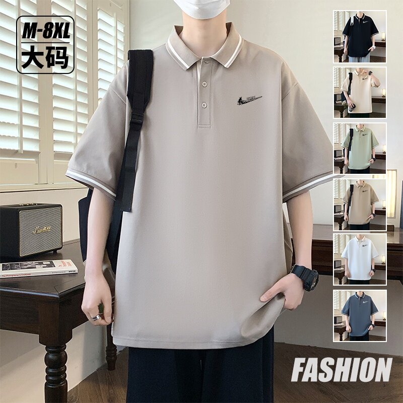 耐克顿POLO衫男士夏季学生潮牌宽松大码翻领短袖T恤透气速干上衣