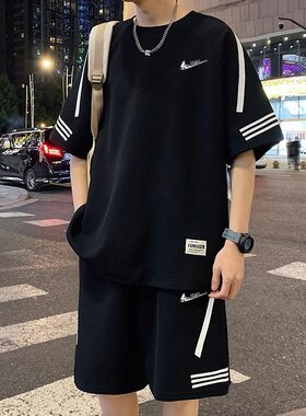 耐克顿夏季休闲运动冰丝短袖套装