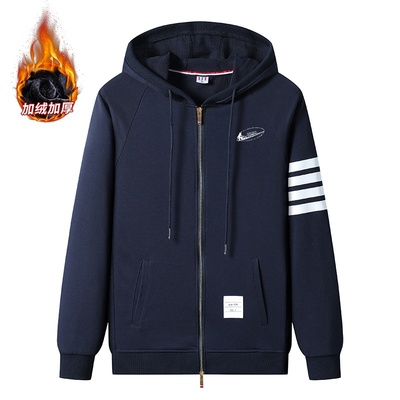 耐克顿秋冬款休闲连帽开衫卫衣男