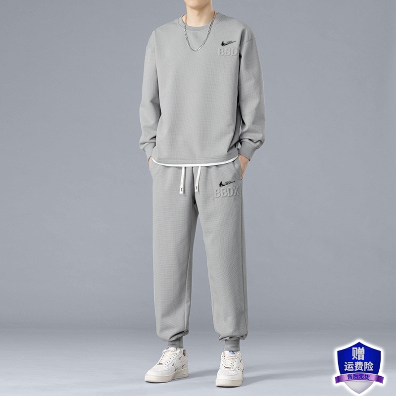 耐克顿休闲运动套装男春秋季新款宽松大码卫衣束脚长裤帅气两件套