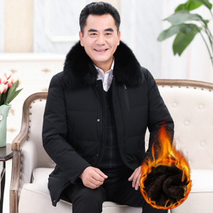 8805/P135 大货主推！老年人中长款加绒加厚棉衣男中老年棉服男图片