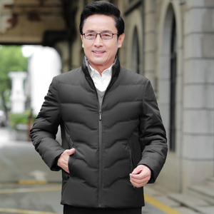 92002/中老年父亲羽绒服外套中青年爸爸羽绒衣立领外套图片