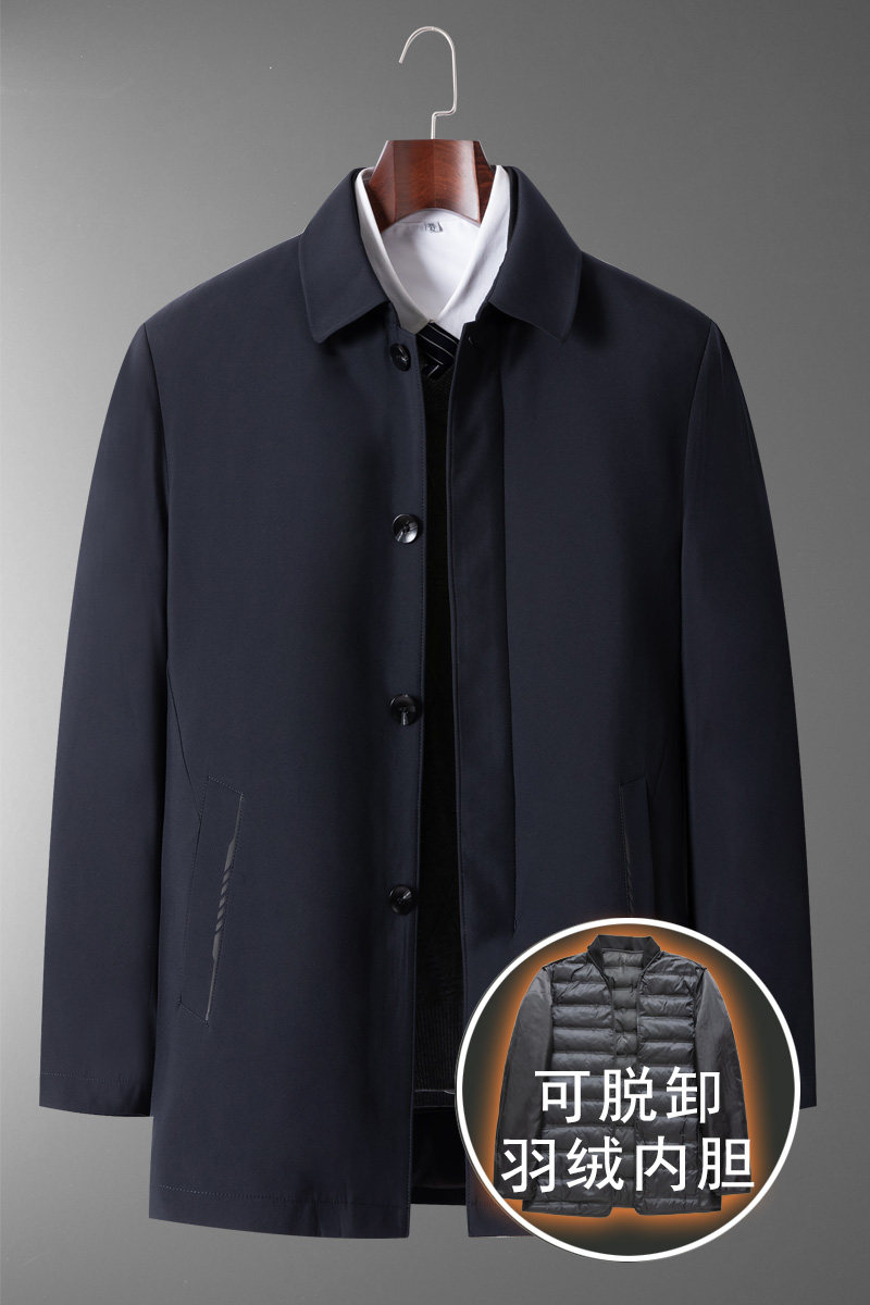 主推款！8909/P220爸爸羽绒服可脱内胆商务休闲外套中老年羽绒衣,男装羽绒服,星座1216（原钱塘722）