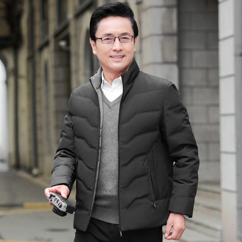 92002/中老年父亲羽绒服外套中青年爸爸羽绒衣立领外套,男装羽绒服,星座1216（原钱塘722）