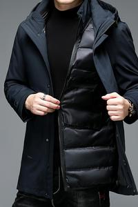 高品货！可脱内胆中老年爸爸中长款羽绒服男9901/图片