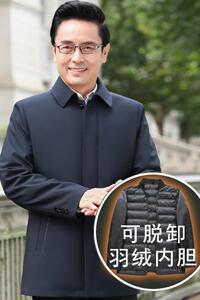 可脱内胆！8909/商务绅士羽绒服中老年爸爸工作保暖羽绒衣图片