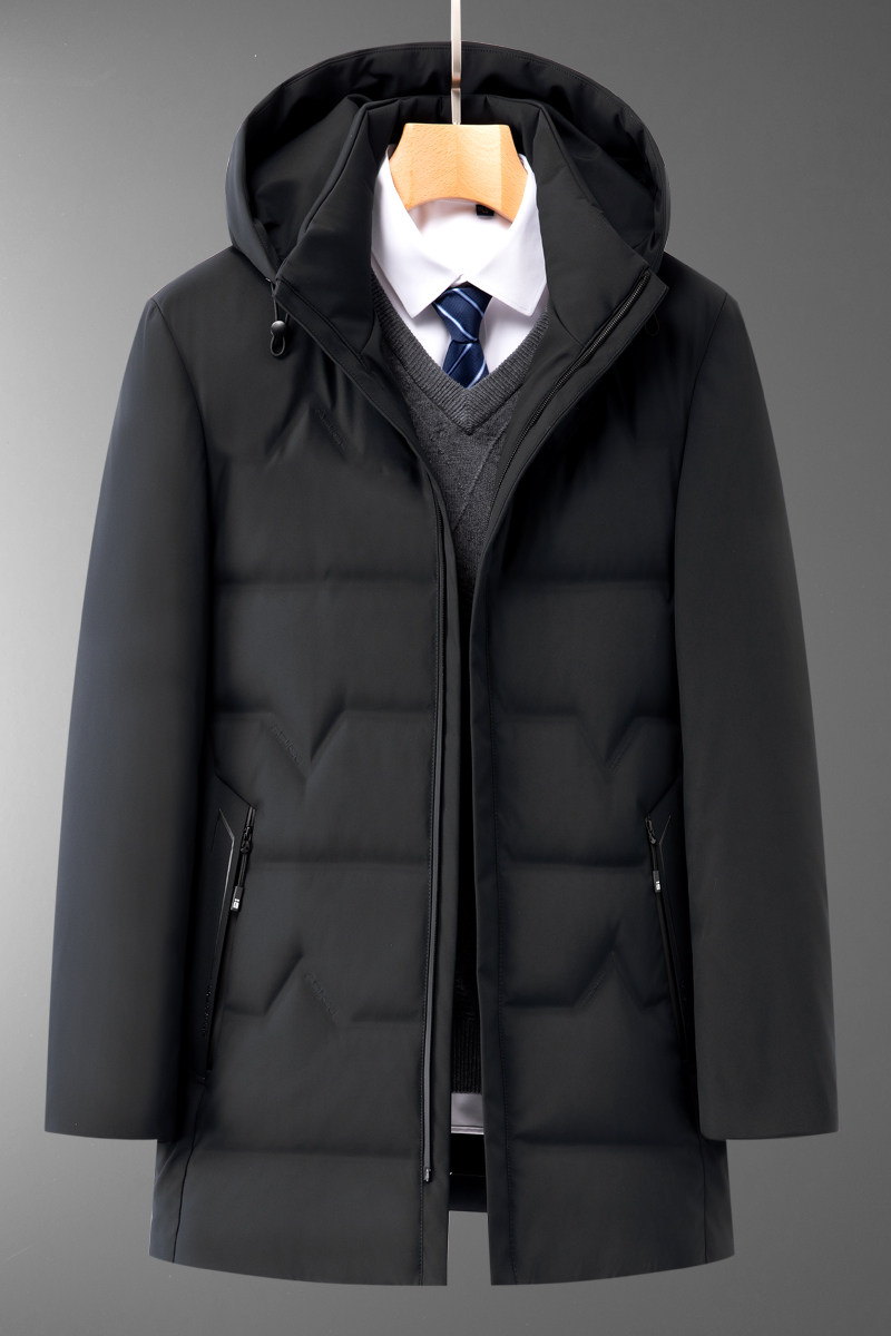 8811/P195中老年羽绒服男爸爸中长款冬季保暖外套父亲大衣,男装羽绒服,星座1216（原钱塘722）