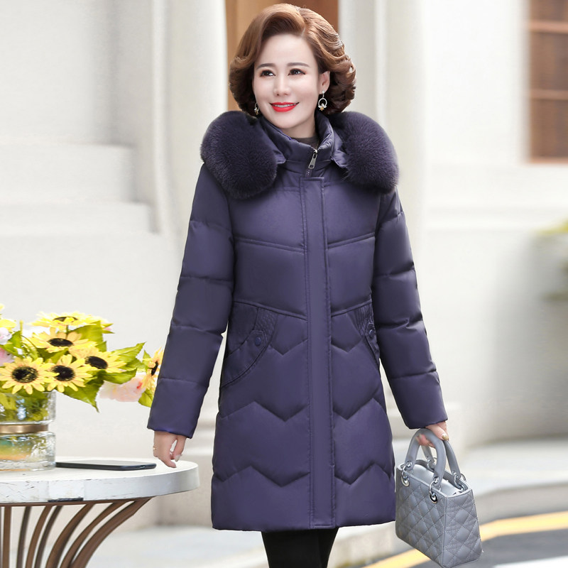 3008/P160中老年女装2021冬季新款妈妈羽绒衣中长款奶奶宽松外套,女装中老年女装,星座1216（原钱塘722）