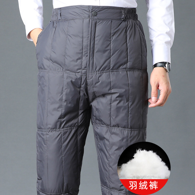 503/P65中老年羽绒裤男爸爸冬装宽松高腰挡风裤老人保暖裤子，男装棉裤，星座1216（原钱塘722）