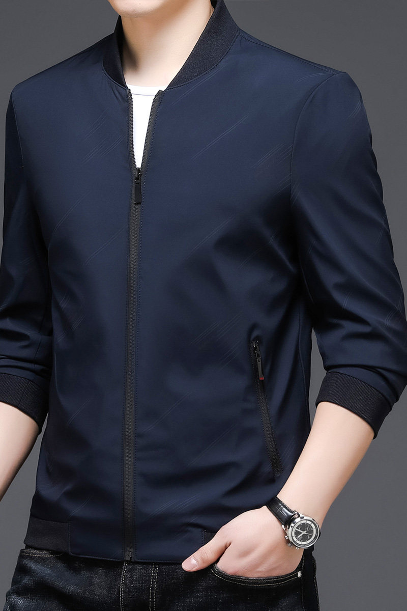 90311/P50商务薄款秋装夹克外套父亲衣服爸爸装棒球领外套,男装夹克,星座1216（原钱塘722）