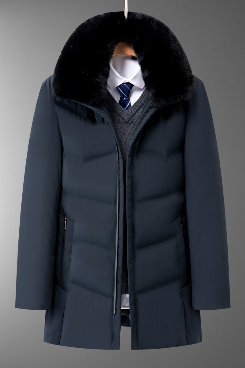 8812/P190中老年羽绒服男爸爸中长款冬季保暖羽绒外套父亲服装,男装羽绒服,星座1216（原钱塘722）