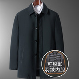 可脱内胆8901/商务绅士羽绒服中老年爸爸经典翻领羽绒外套，男装羽绒服，星座1216（原钱塘722）