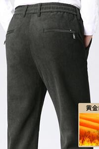 主推大爆版9811/商务裤加绒加厚中老年高腰松紧腰灯芯绒爸爸图片