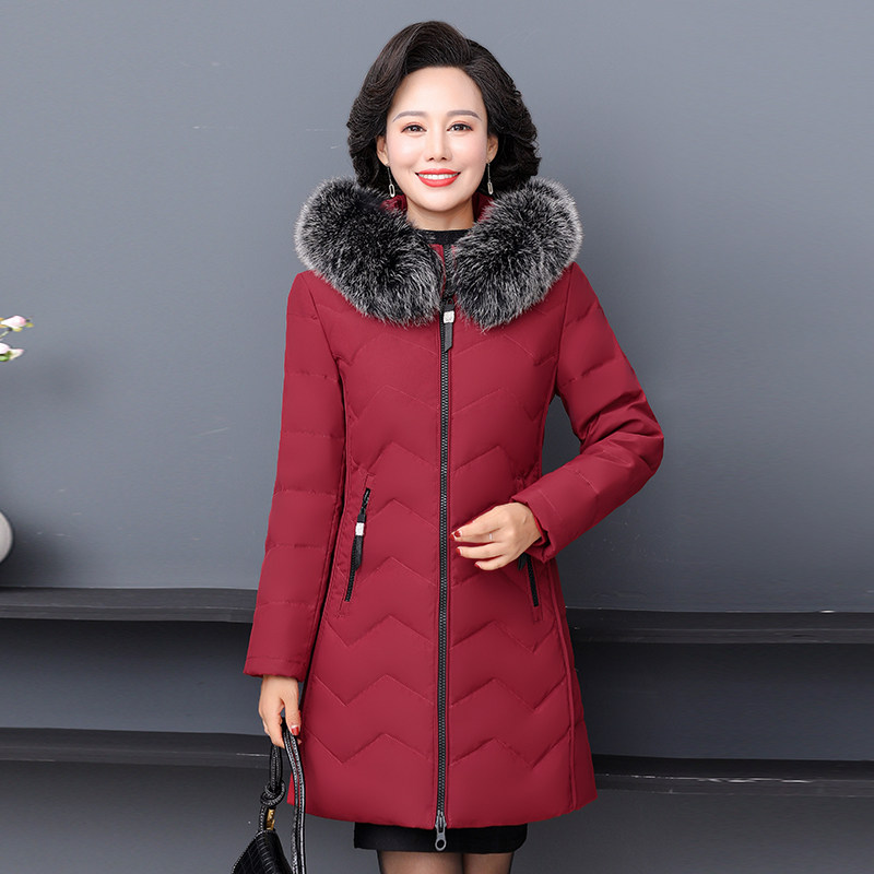 2006/P150妈妈装羽绒服中长款中老年服装大毛领保暖羽绒冬季女装,女装中老年女装,星座1216（原钱塘722）