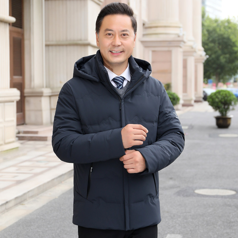 9903/P260 爸爸羽绒服休闲商务羽绒外套中年父亲羽绒衣外套图片