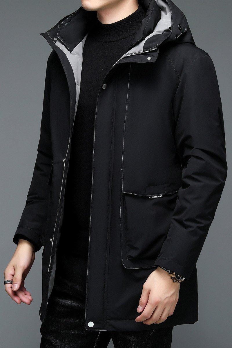 6105/P240休闲商务男装羽绒服中老年爸爸羽绒衣中长款帽子外套,男装羽绒服,星座1216（原钱塘722）