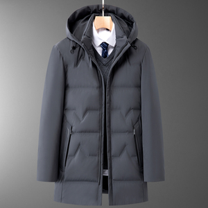 8811/P195中老年羽绒服男爸爸中长款冬季保暖外套父亲大衣图片