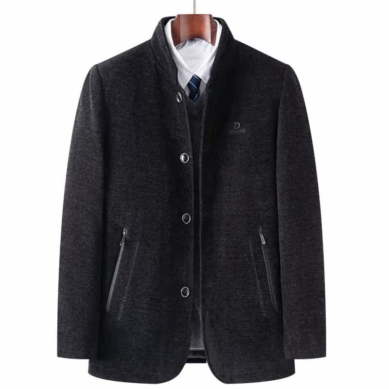 2127/P110 爸爸冬装服中老年加加厚雪尼尔袄老人扣子外套图片