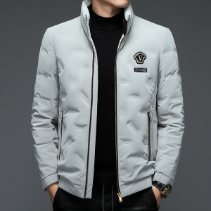 6101/商务男装羽绒服中青年立领潮流时尚刺绣印花羽绒衣外套图片