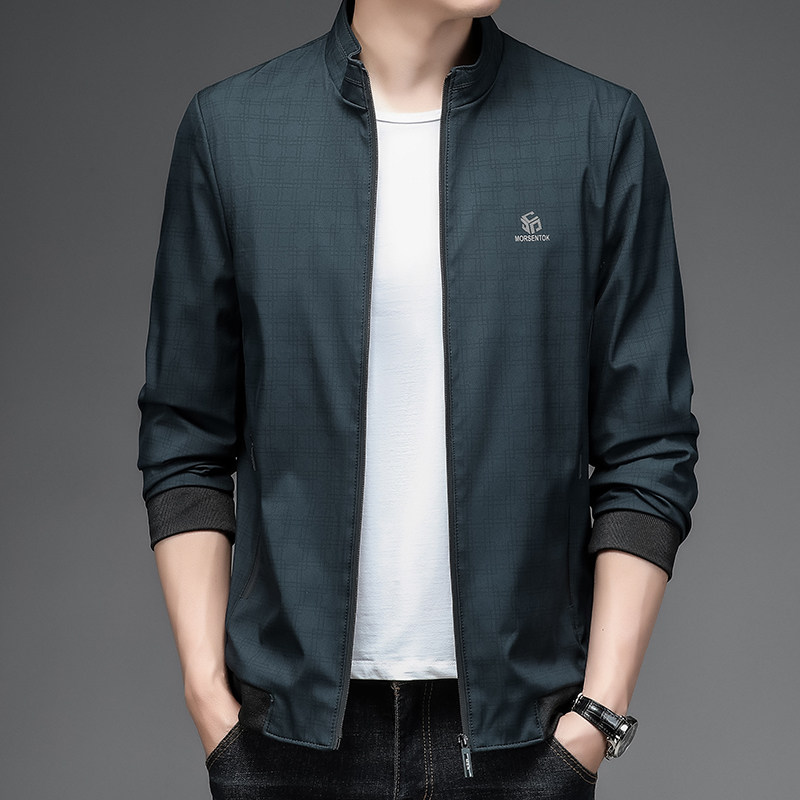 2213/ 2022秋季新款商务休闲夹克中老年爸爸男装棒球服夹克衫图片