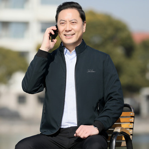 8818/ 2022春季新款上装中老年立领夹克外套中年男装薄款外套图片