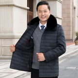 8121/羽绒内胆羊毛呢大衣爸爸大衣中老年爷爷冬装外套风衣，男装毛呢大衣，星座1216（原钱塘722）
