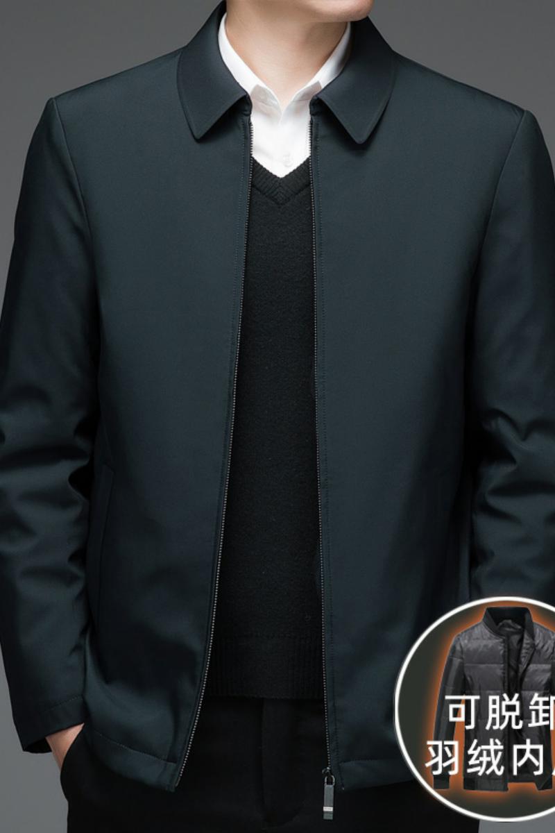 8901/P210商务爸爸羽绒服中老年羽绒男装可脱内胆绅士休闲外套,男装羽绒服,星座1216（原钱塘722）