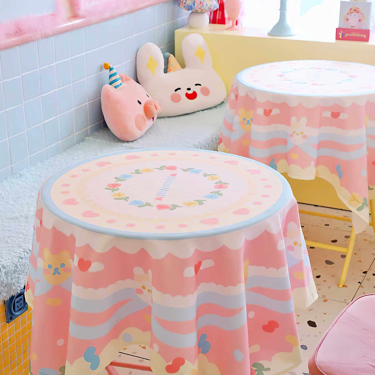 ins风少女心桌布可爱卡通小清新餐桌垫茶几台布学生宿舍书桌盖巾,居家布艺,桌布,淘宝优惠券,粉丝福利购,淘宝优惠卷