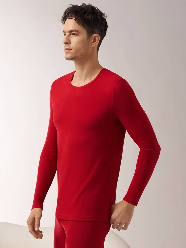 25秋冬伊维斯男士舒适轻暖圆领保暖上衣10220739配保暖裤10220740