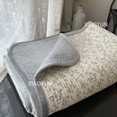 纯棉牛奶绒床盖一面绒一面棉毯加厚床单绗缝全棉加绒夹棉双面可用