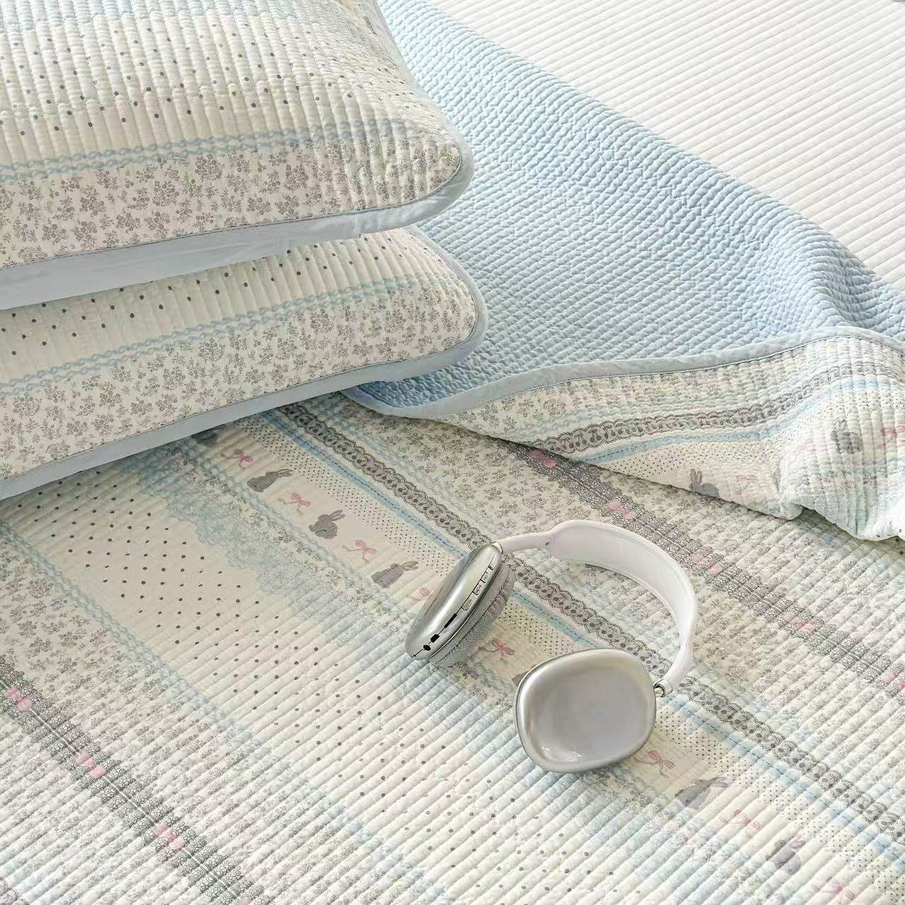 四季款2025纯棉床盖三件套加厚全棉床单四季通用榻榻米炕盖防滑垫