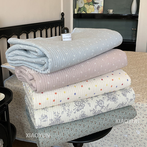 韩系纯棉床盖三件套四季通用