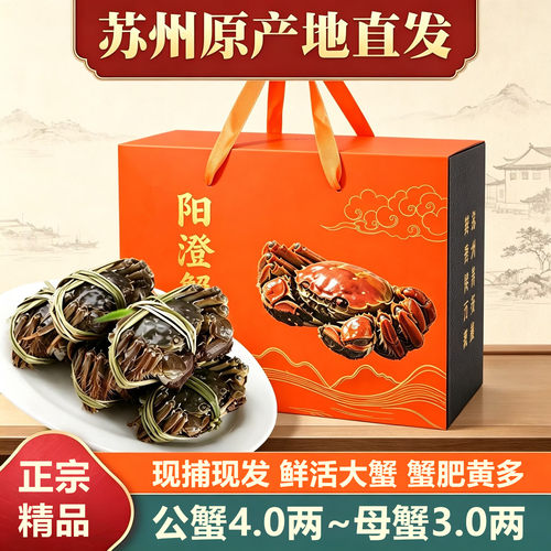 阳澄蟹礼大闸蟹鲜活螃蟹湖鲜礼盒