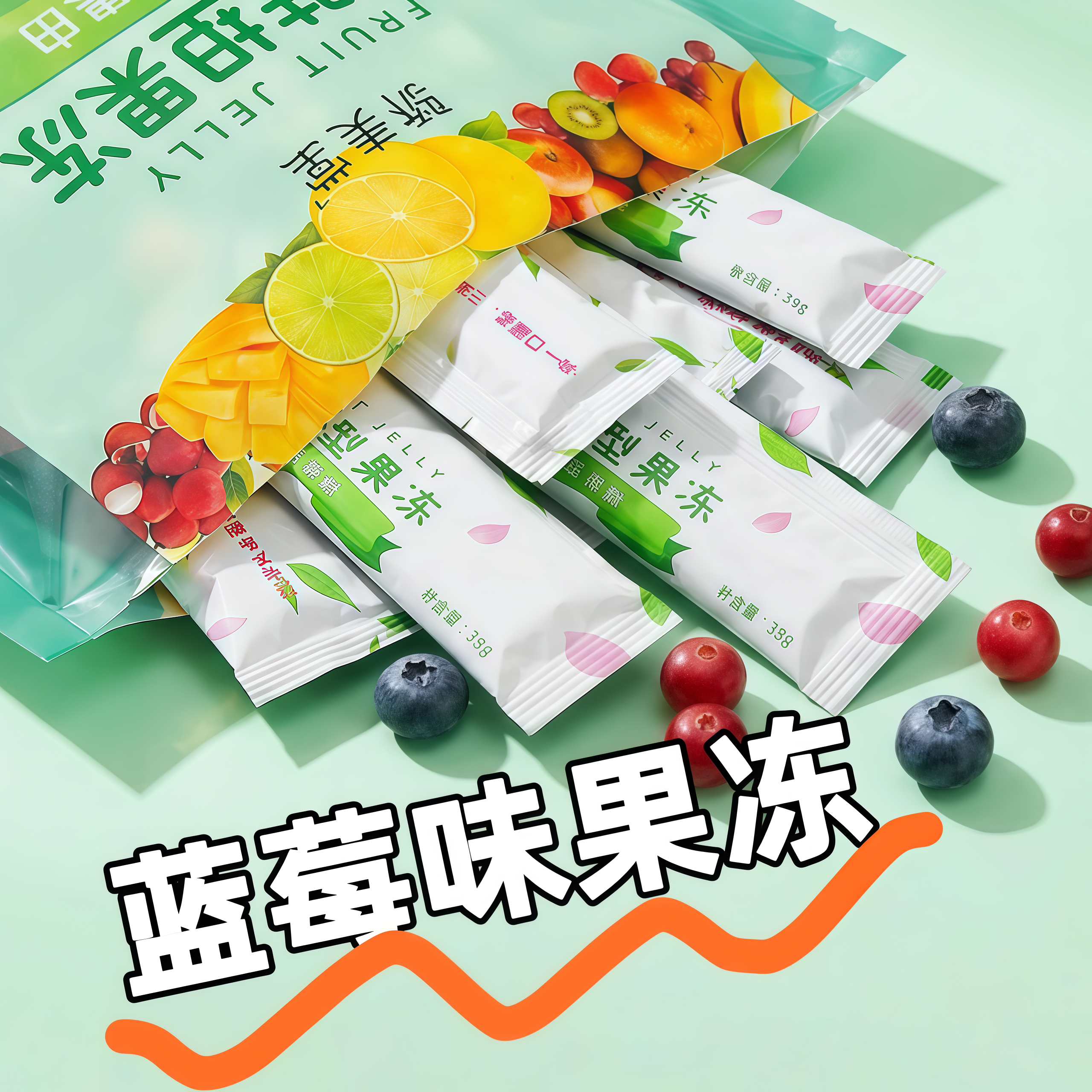 骄美堂蓝莓味益生元果冻300g 果味型孝凝胶低聚木糖布丁20条0脂