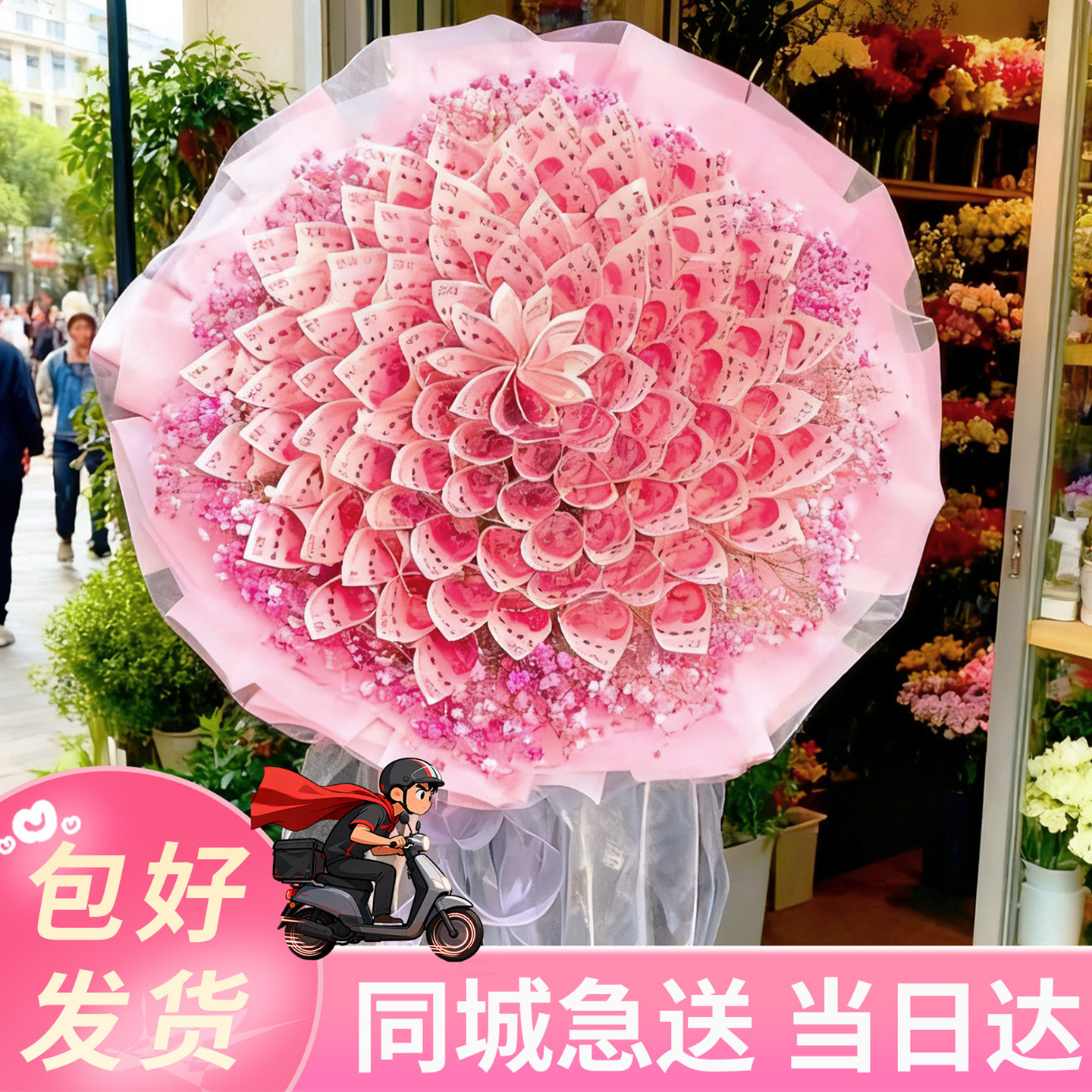 有钱花束半成品包装纸成品自制男女朋友父母生日礼物创意diy材料