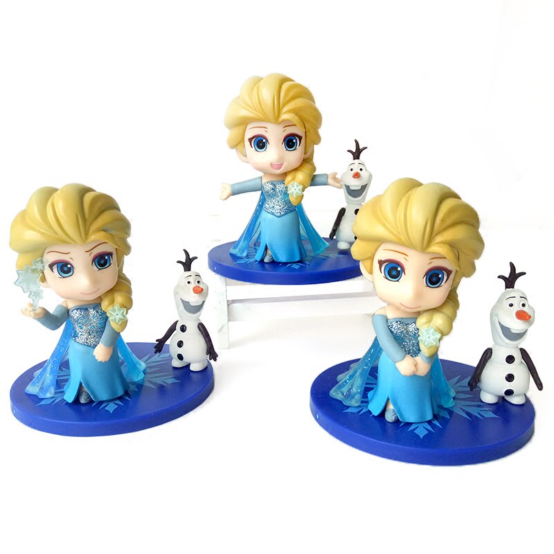 艾莎蛋糕摆件装饰 q版冰雪奇缘爱莎雪宝公仔生日礼物 蛋糕摆件