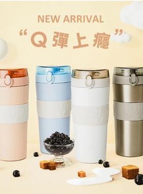香港世宝大Q杯800ml真空陶瓷保温杯珍珠奶茶咖啡杯大容量养生杯