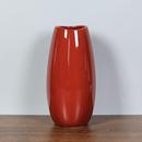 红色鹅蛋鱼嘴口陶瓷花瓶家居客厅餐桌电视柜摆件内外釉面可装 水