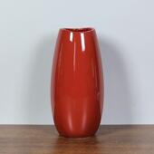 红色鹅蛋鱼嘴口陶瓷花瓶家居客厅餐桌电视柜摆件内外釉面可装 水