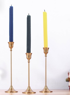 跨境烛台金属铝件铁艺摆件黄铜色圣诞装饰婚庆摆饰工艺品礼赠