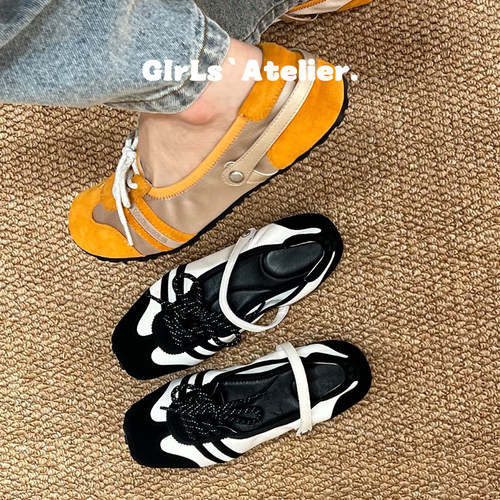春夏新品！运动风拼色芭蕾舞鞋女