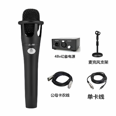 66 E300手持48v电容麦克风话筒直播 K歌录音话筒